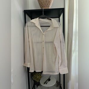 Mimosa mesh short sleeve button up